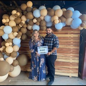 Navy floral maternity dress